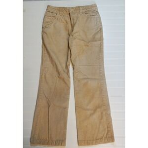Weekend Corduroy Pants Beige Tan Women's Size 30 Embroidered Flare Preppy Casual